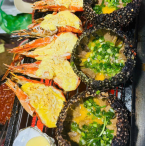 Nhum nướng trứng cút 